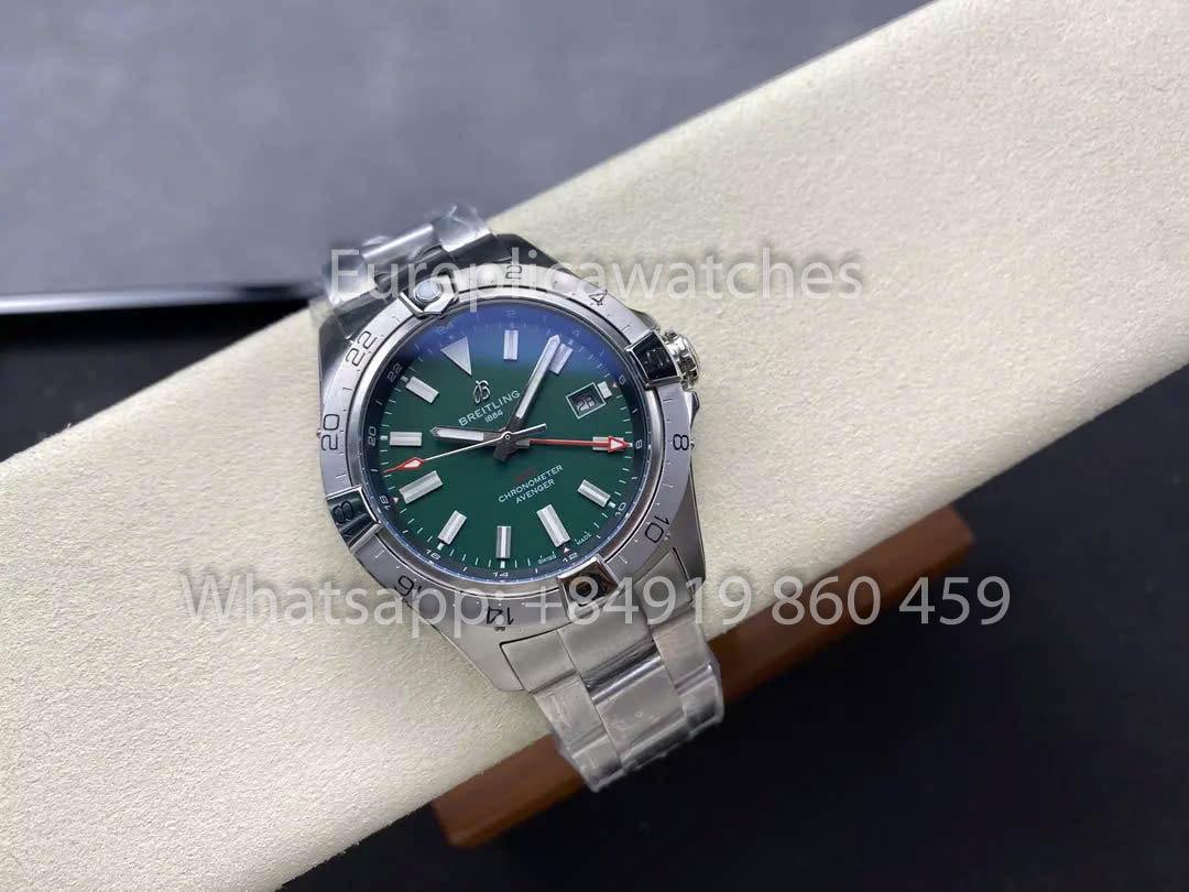 Breitling Avenger Automatic GMT 44 BLS Fabbrica 1:1 Best Clone quadrante verde acciaio inossidabile cinturino