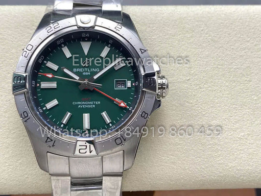 Breitling Avenger Automatic GMT 44 BLS Fabbrica 1:1 Best Clone quadrante verde acciaio inossidabile cinturino