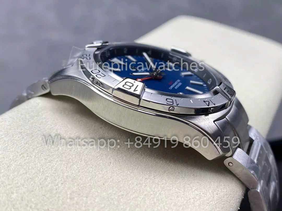 Breitling Avenger Automatic GMT 44 BLS Fabbrica 1:1 Best Clone quadrante blu acciaio inossidabile cinturino