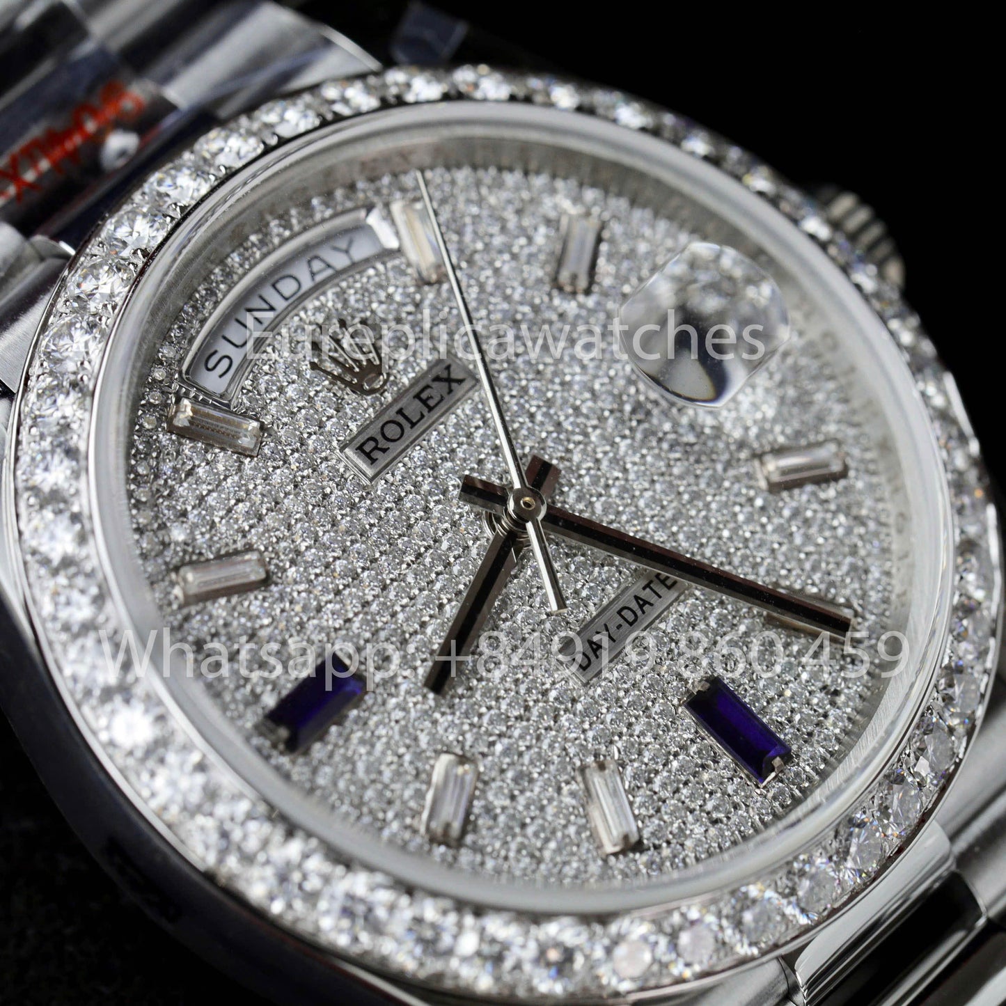 Rolex Day Date 40 228349RBR Pave Diamonds quadrante 1:1 Melhor clone