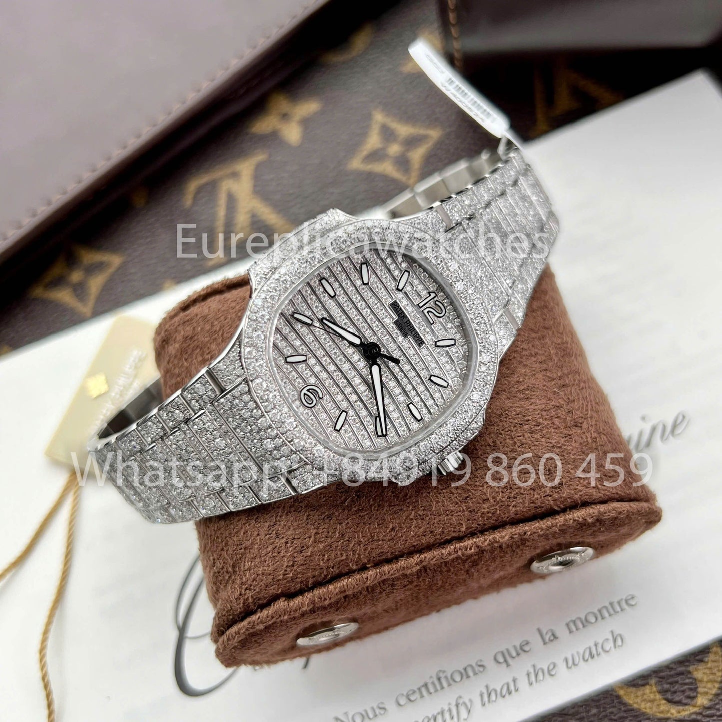 Patek Philippe Nautilus 7118/1450G-001 Full Iced Out - 1:1 Best Clone Custom Watch