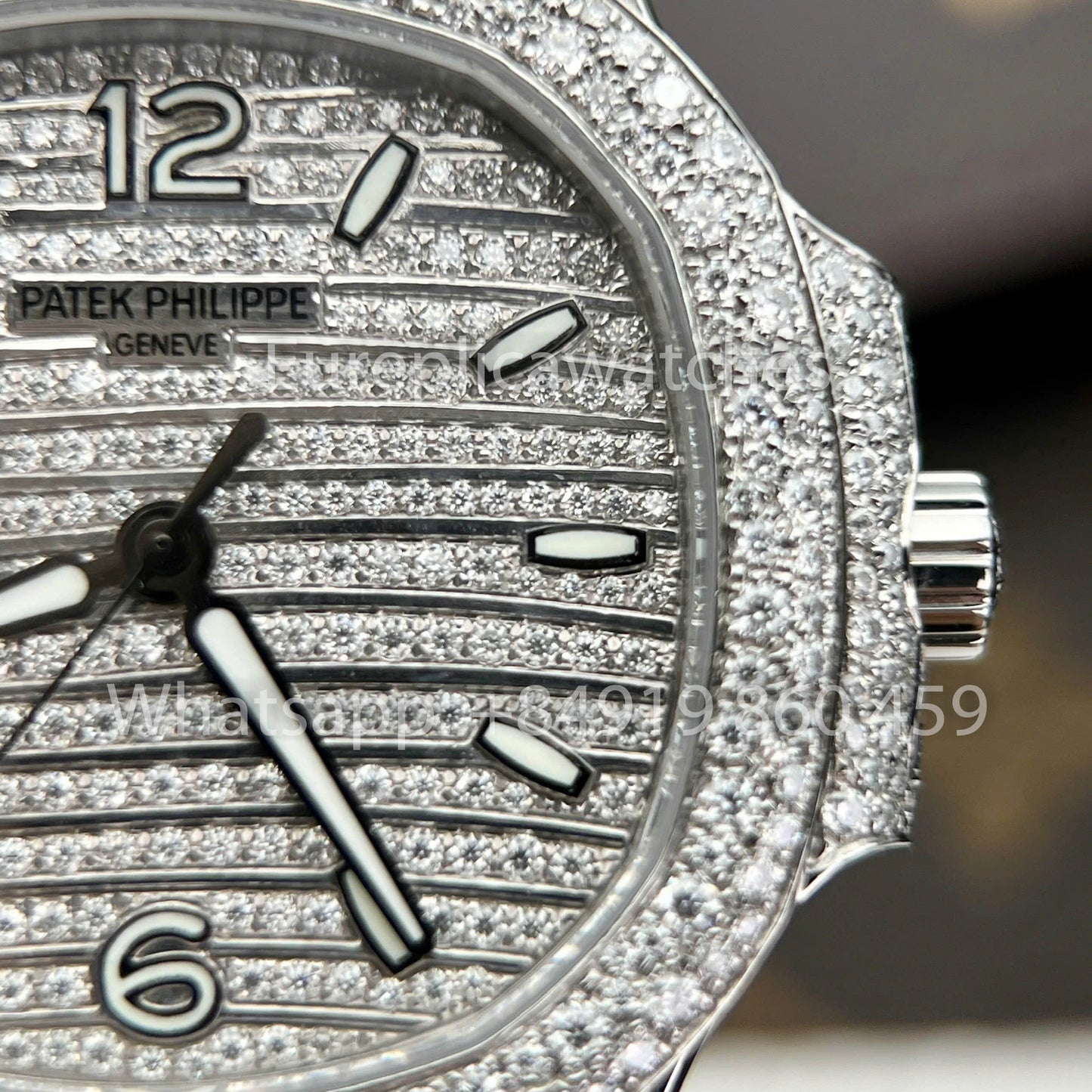 Patek Philippe Nautilus 7118/1450G-001 Full Iced Out - 1:1 Best Clone Custom Watch