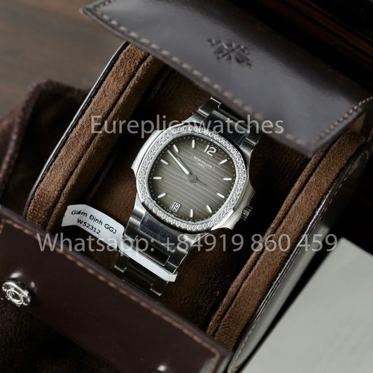 Patek Philippe Nautilus Ladies 7118/1A-011 custom Moissanite from 3K Fabbrica acciaio inossidabile
