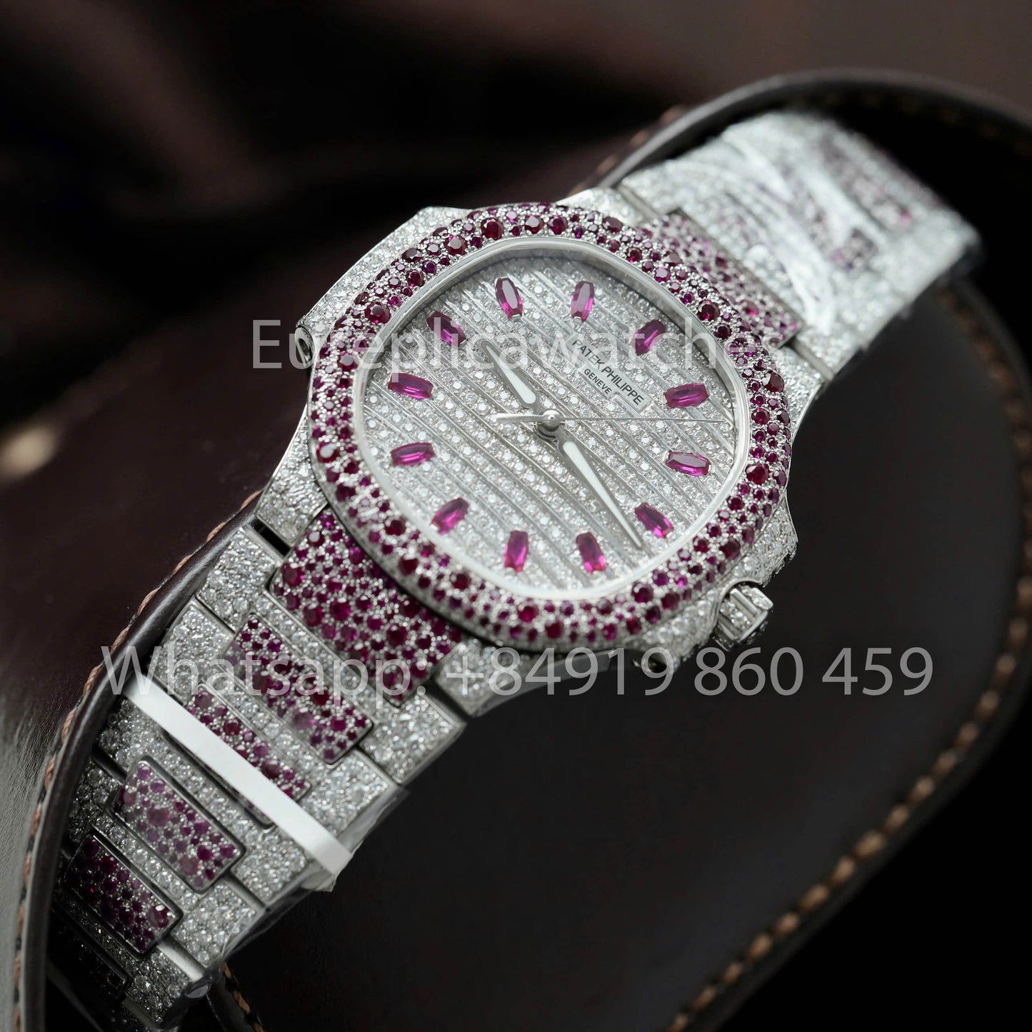 Patek Philippe Nautilus 7118 Full Iced Out - 1:1 Best Clone purple Ruby Saphire