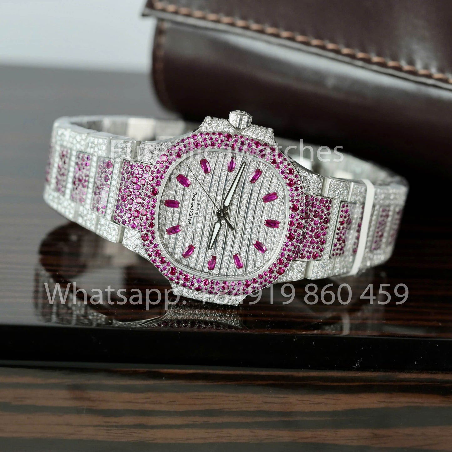 Patek Philippe Nautilus 7118 Full Iced Out - 1:1 Best Clone purple Ruby Saphire