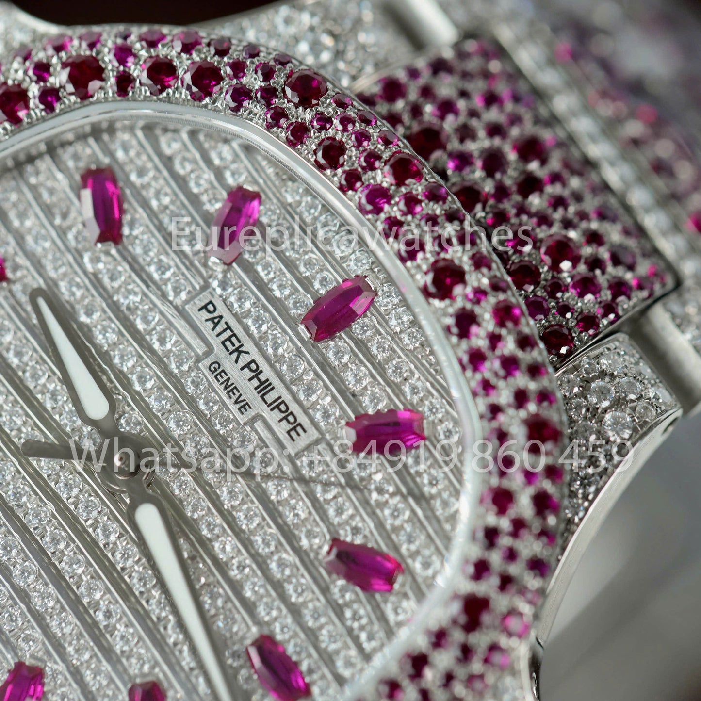 Patek Philippe Nautilus 7118 Full Iced Out - 1:1 Best Clone purple Ruby Saphire