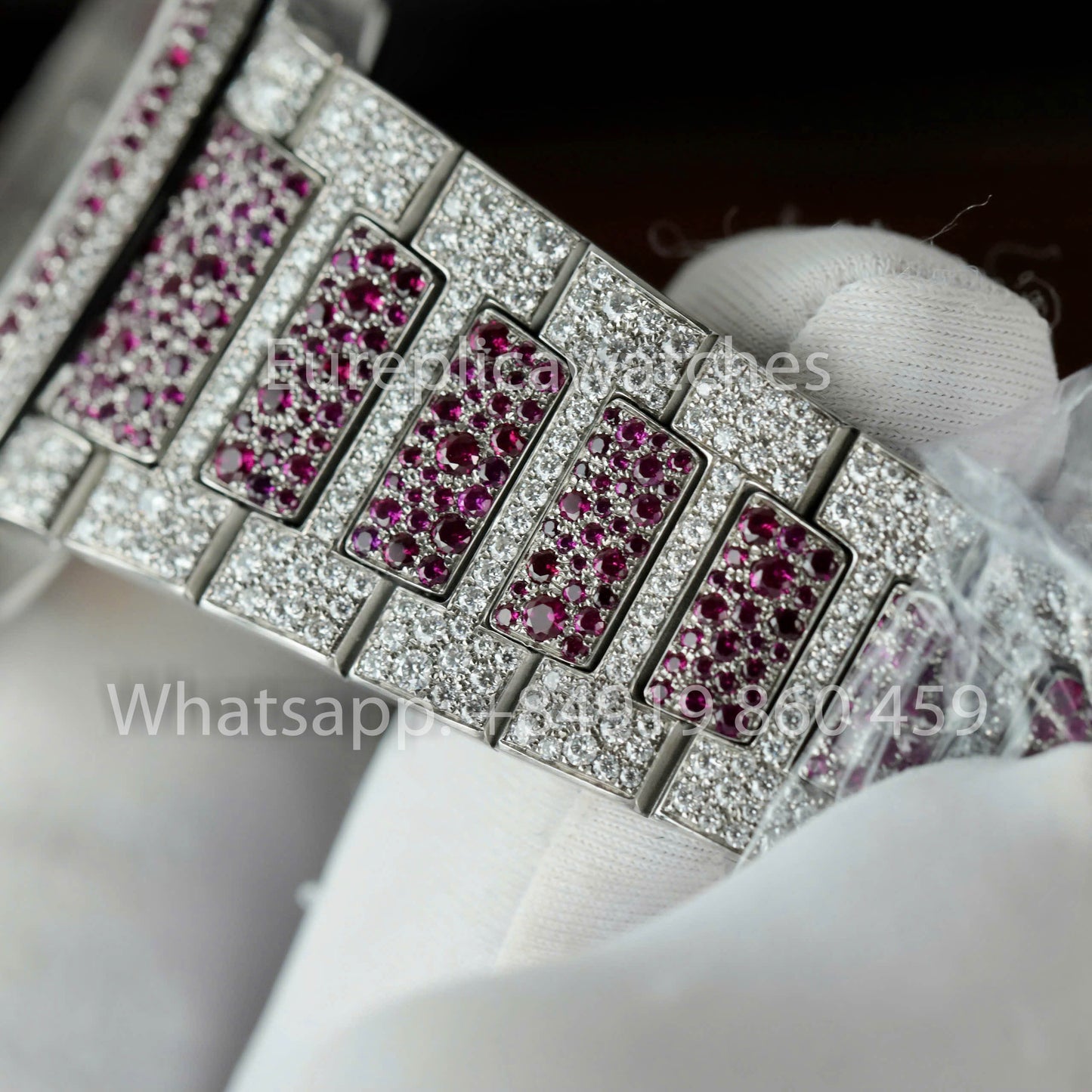 Patek Philippe Nautilus 7118 Full Iced Out - 1:1 Best Clone purple Ruby Saphire