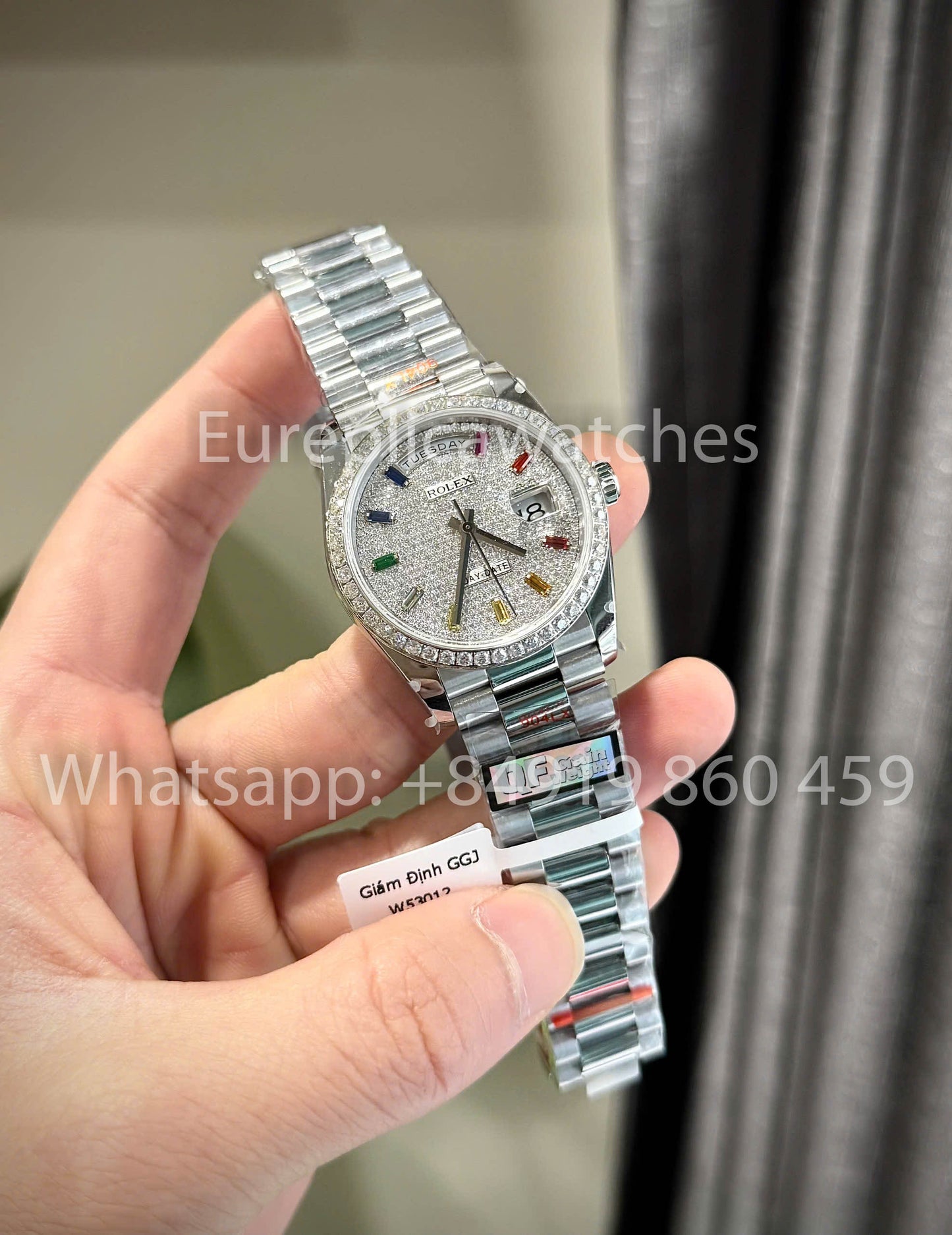 Rolex Day-Date 36 Ref: m128396tbr-0006 Platium 1:1 Best Clone QF Fabbrica Custom Watch