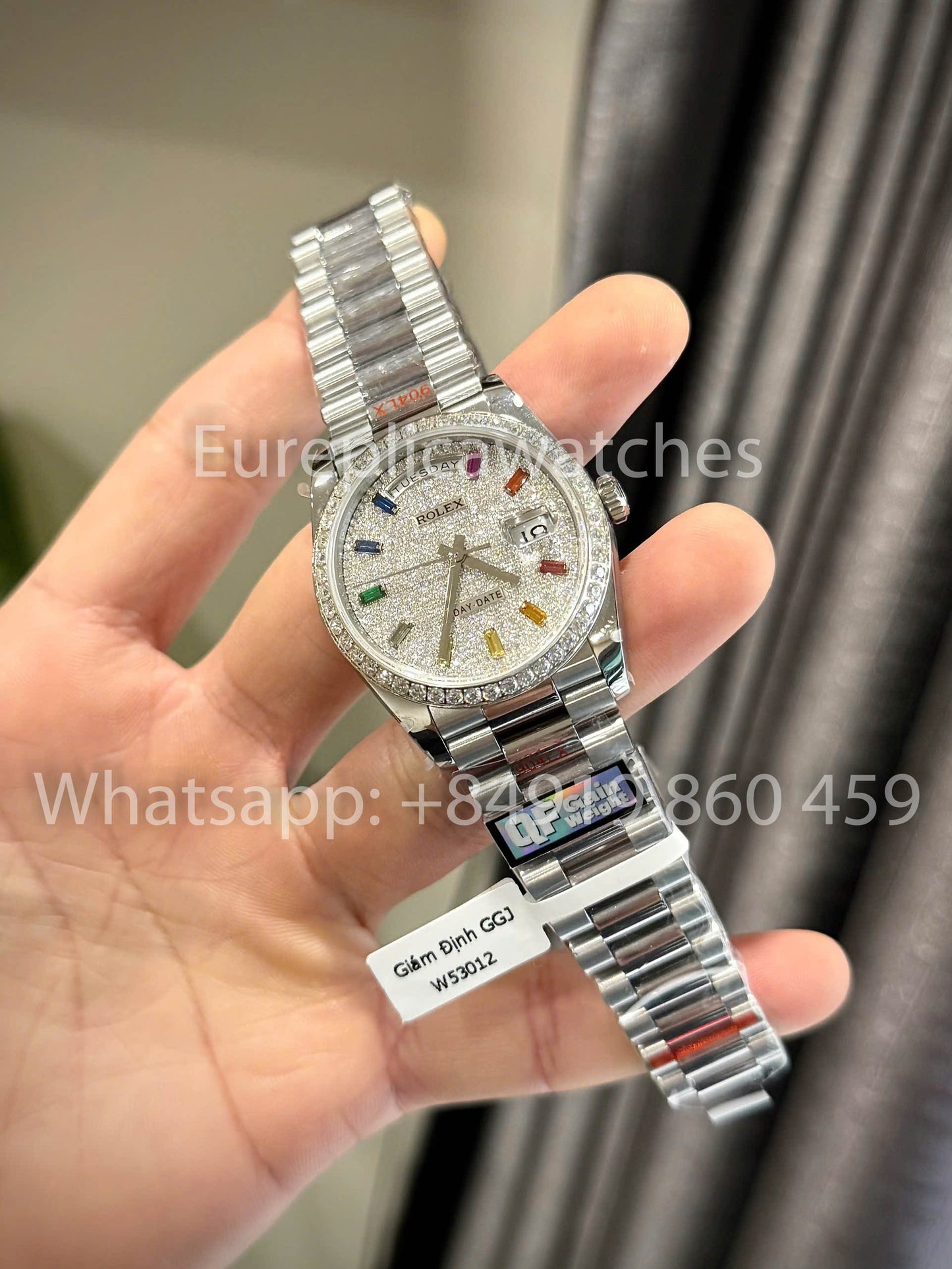 Rolex Day-Date 36 Ref: m128396tbr-0006 Platium 1:1 Best Clone QF Fabbrica Custom Watch