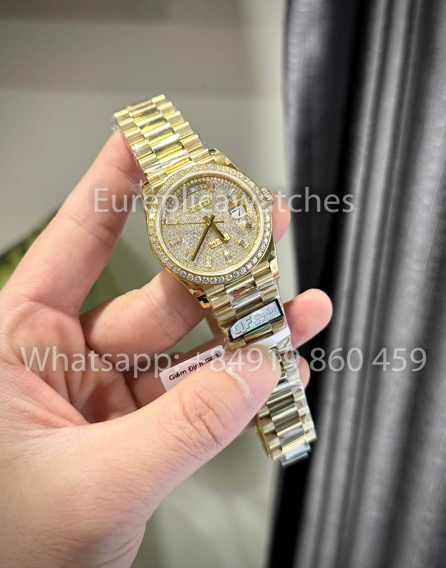 Rolex Day-Date 36 Ref: m128396tbr Gold 1:1 Best Clone QF Fabbrica Custom Watch