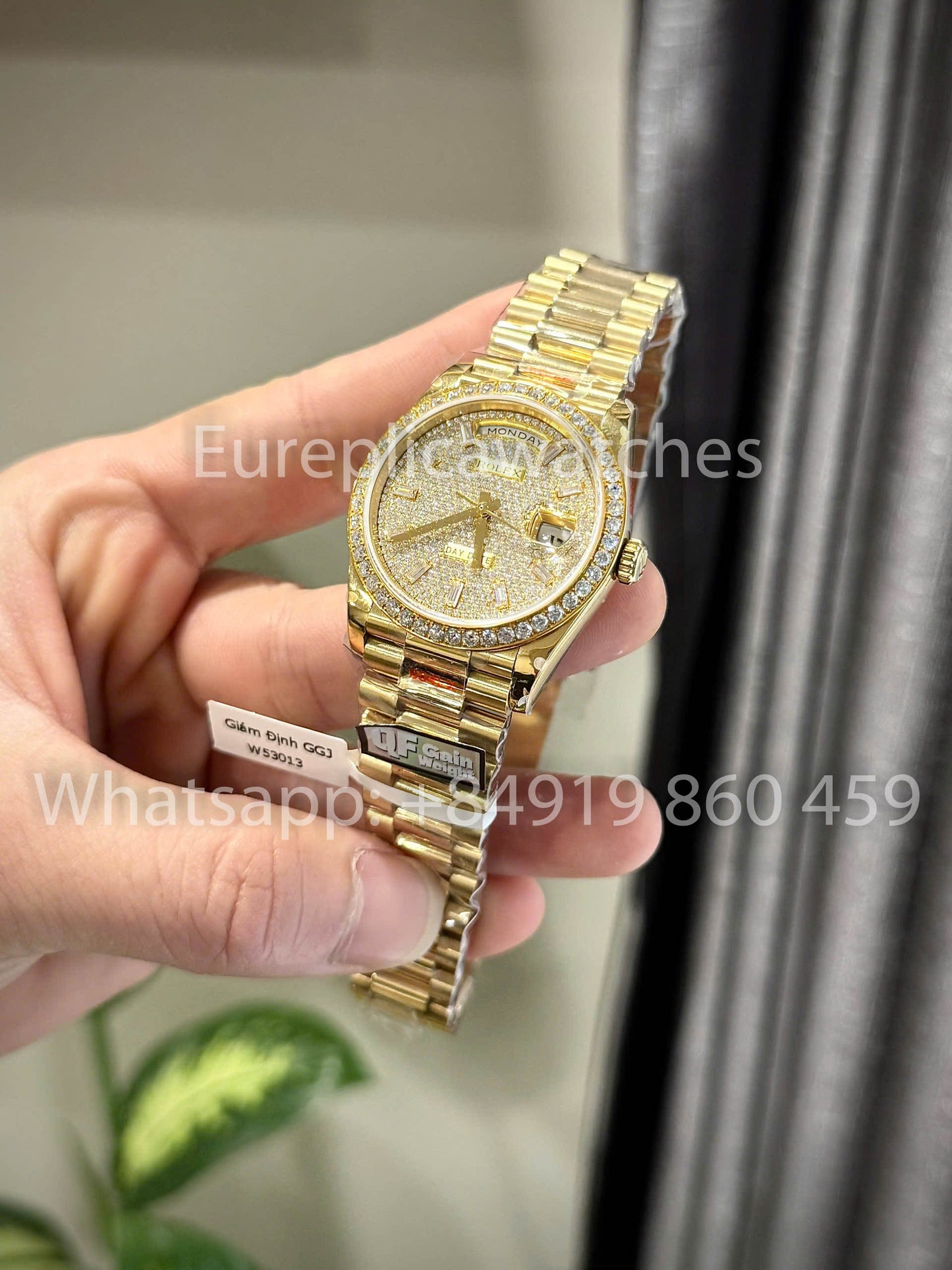 Rolex Day-Date 36 Ref: m128396tbr Gold 1:1 Best Clone QF Fabbrica Custom Watch
