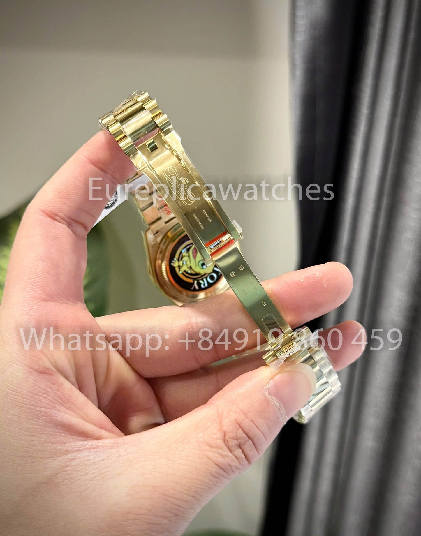 Rolex Day-Date 36 Ref: m128396tbr Gold 1:1 Best Clone QF Fabbrica Custom Watch