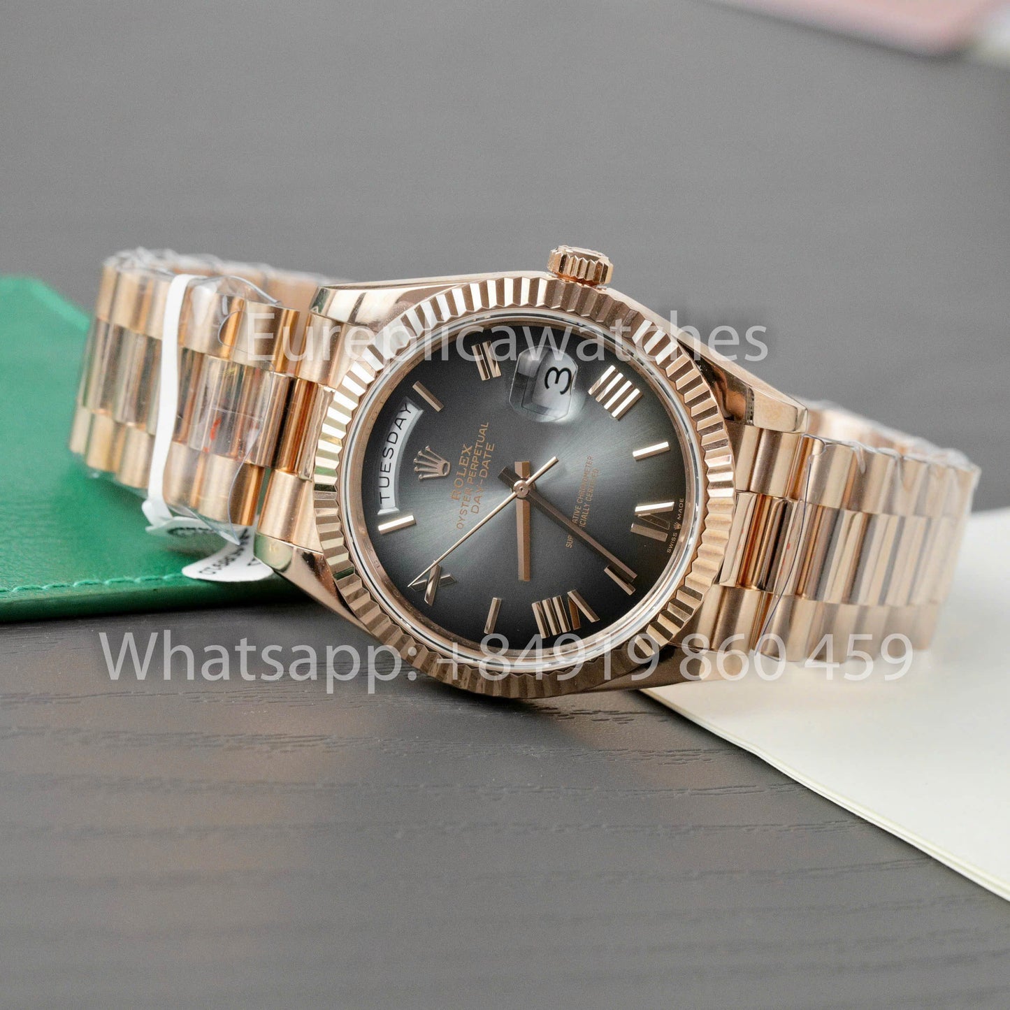 Rolex unveils the new Day-Date 40mm  Slate Dial 2024 QF Fabbrica 1:1 Best Clone Custom Gold Plated