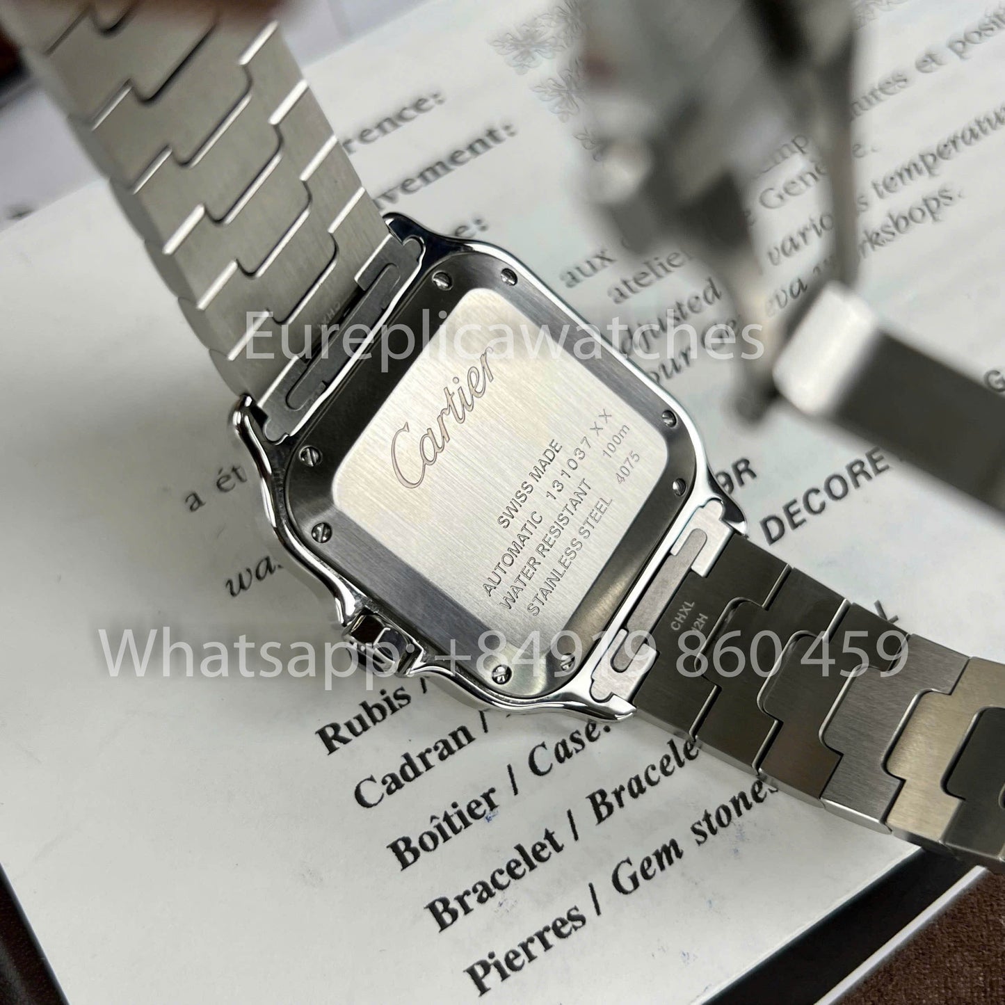 Cartier Santos WSSA0029 1:1 edición mejor BV Fabbrica quadrante bianco Swiss 1847MC