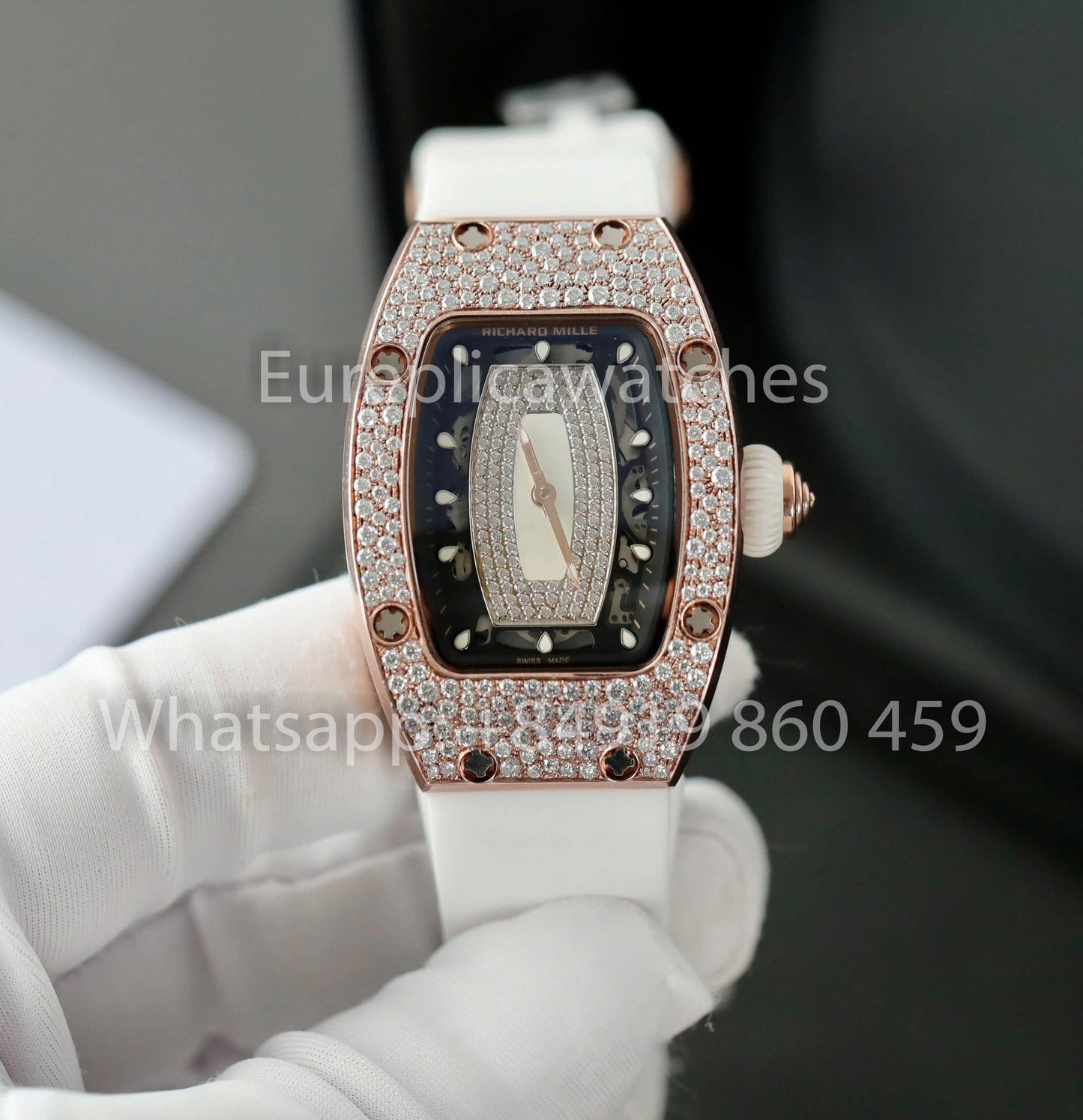 Richard Mille RM 07-01 1:1 Best Clone RM Fabbrica Custom Moissanite Case Rose gold
