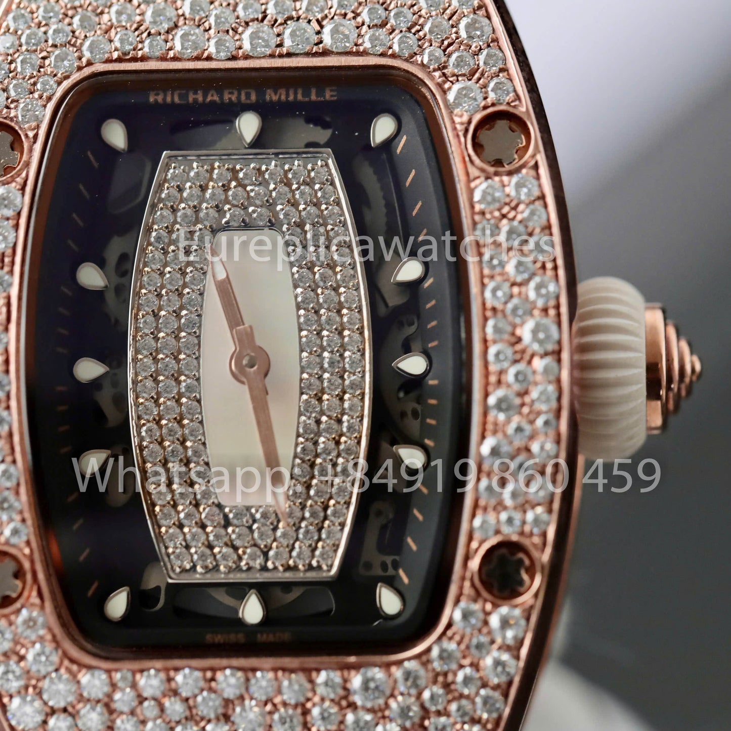 Richard Mille RM 07-01 1:1 Best Clone RM Fabbrica Custom Moissanite Case Rose gold