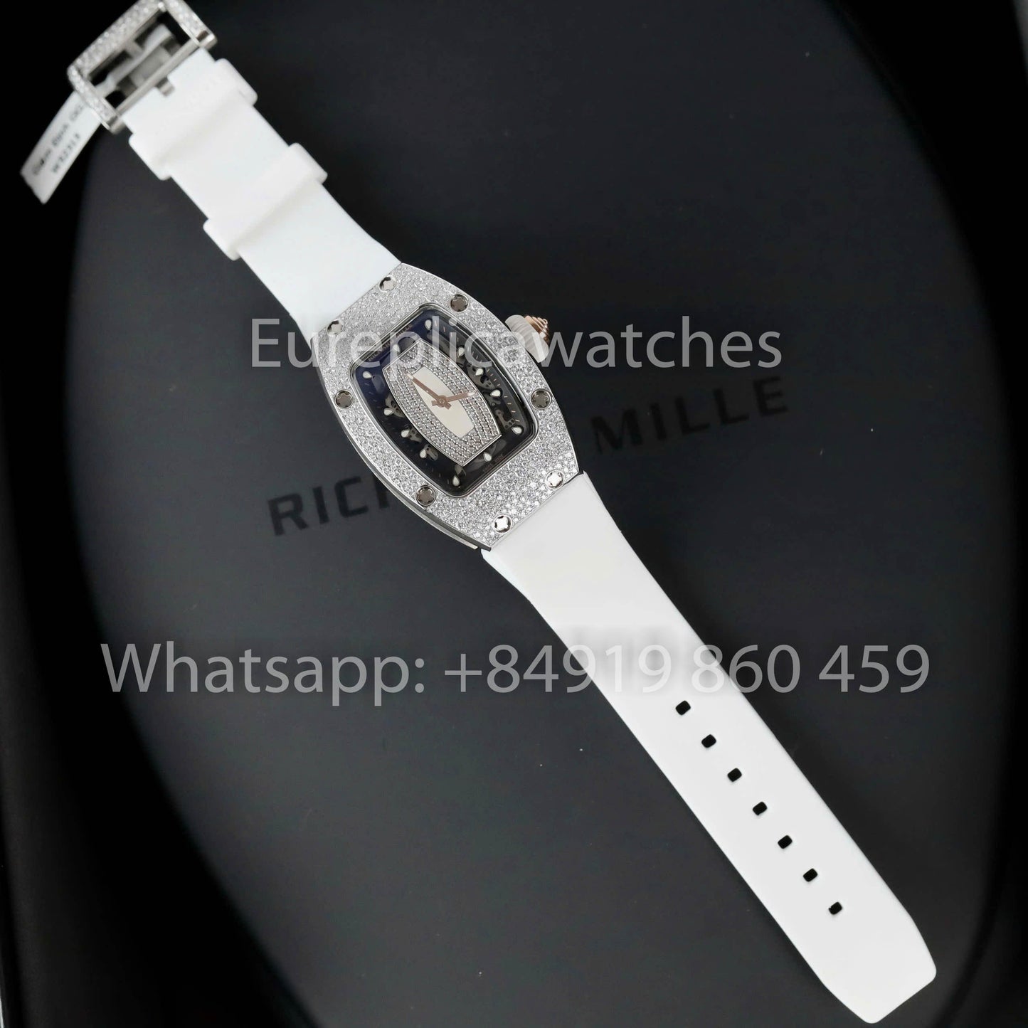 Richard Mille RM 07-01 1:1 Best Clone RM Fabbrica Custom Moissanite Stone White cinturino