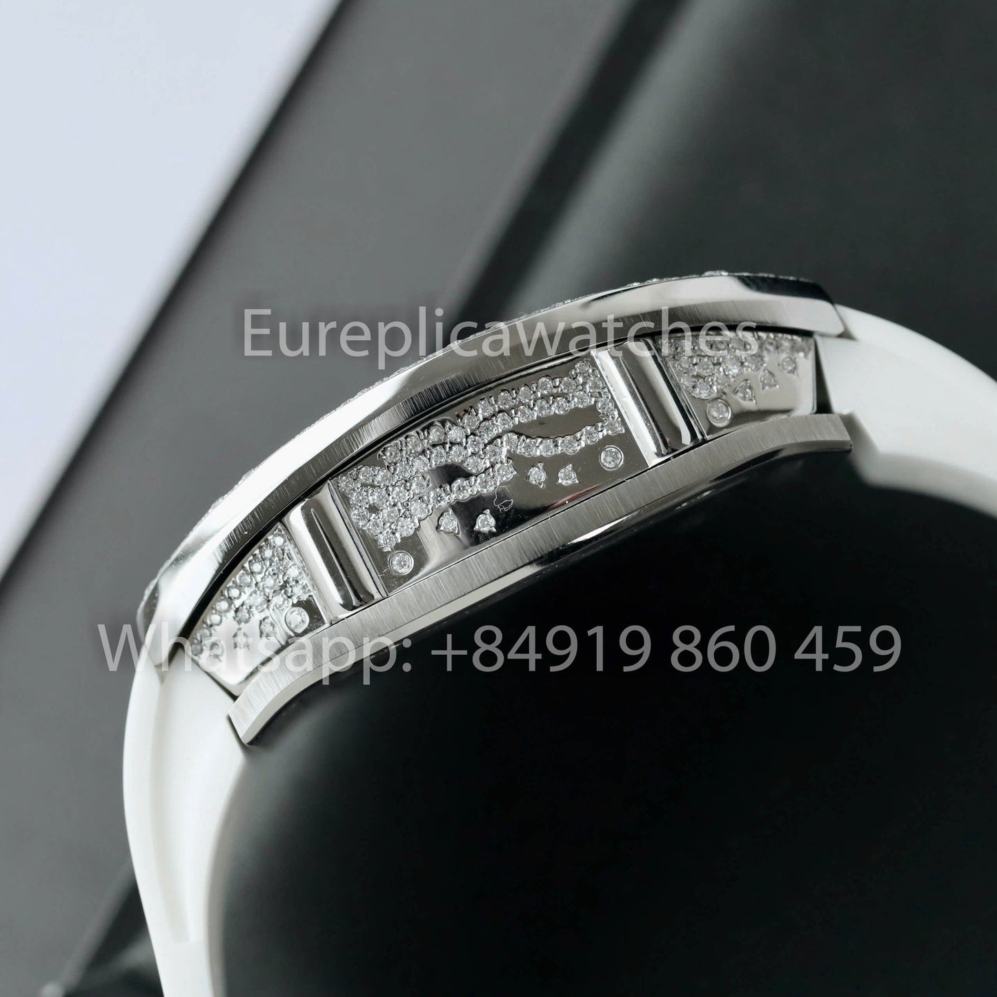 Richard Mille RM 07-01 1:1 Best Clone RM Fabbrica Custom Moissanite Stone White cinturino