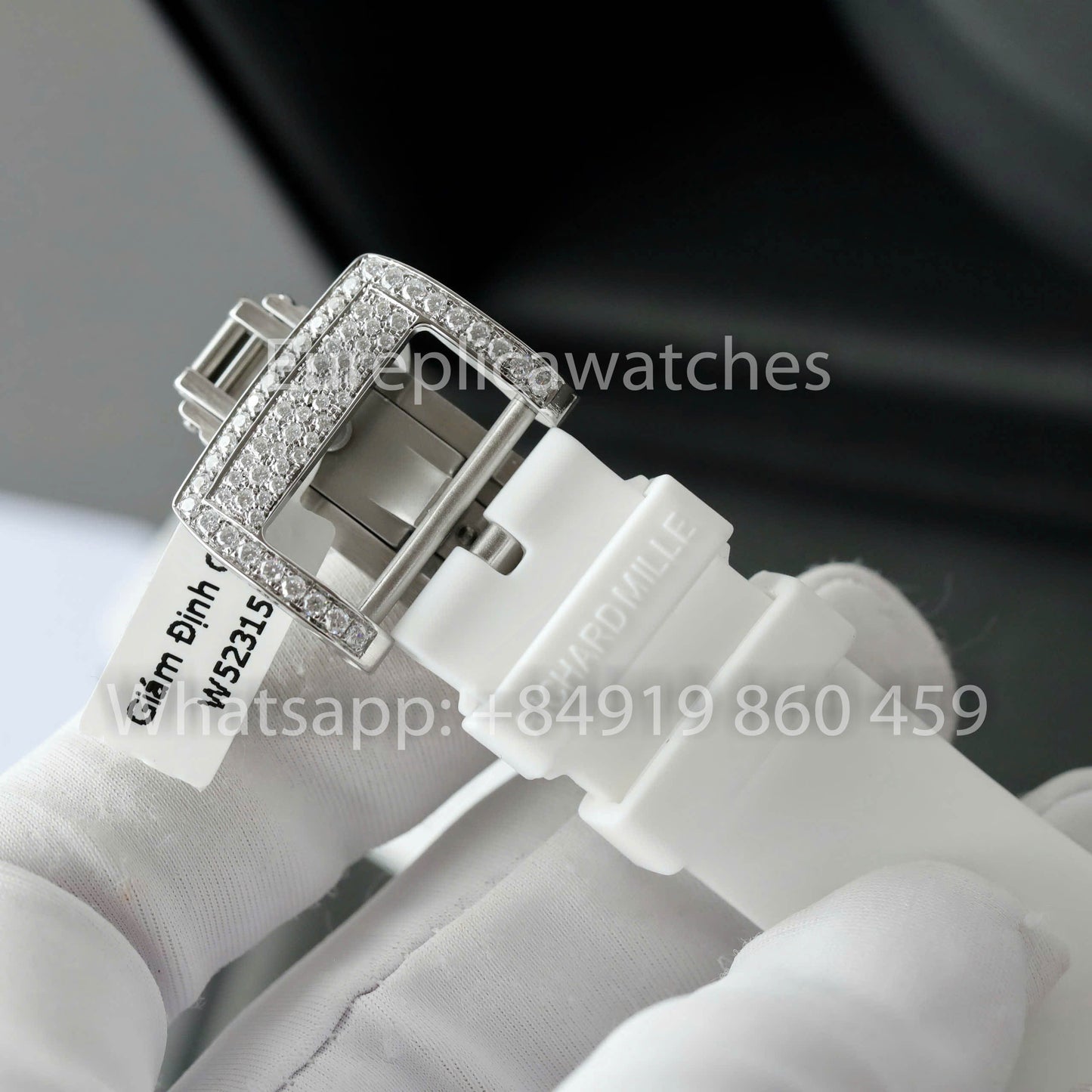 Richard Mille RM 07-01 1:1 Best Clone RM Fabbrica Custom Moissanite Stone White cinturino