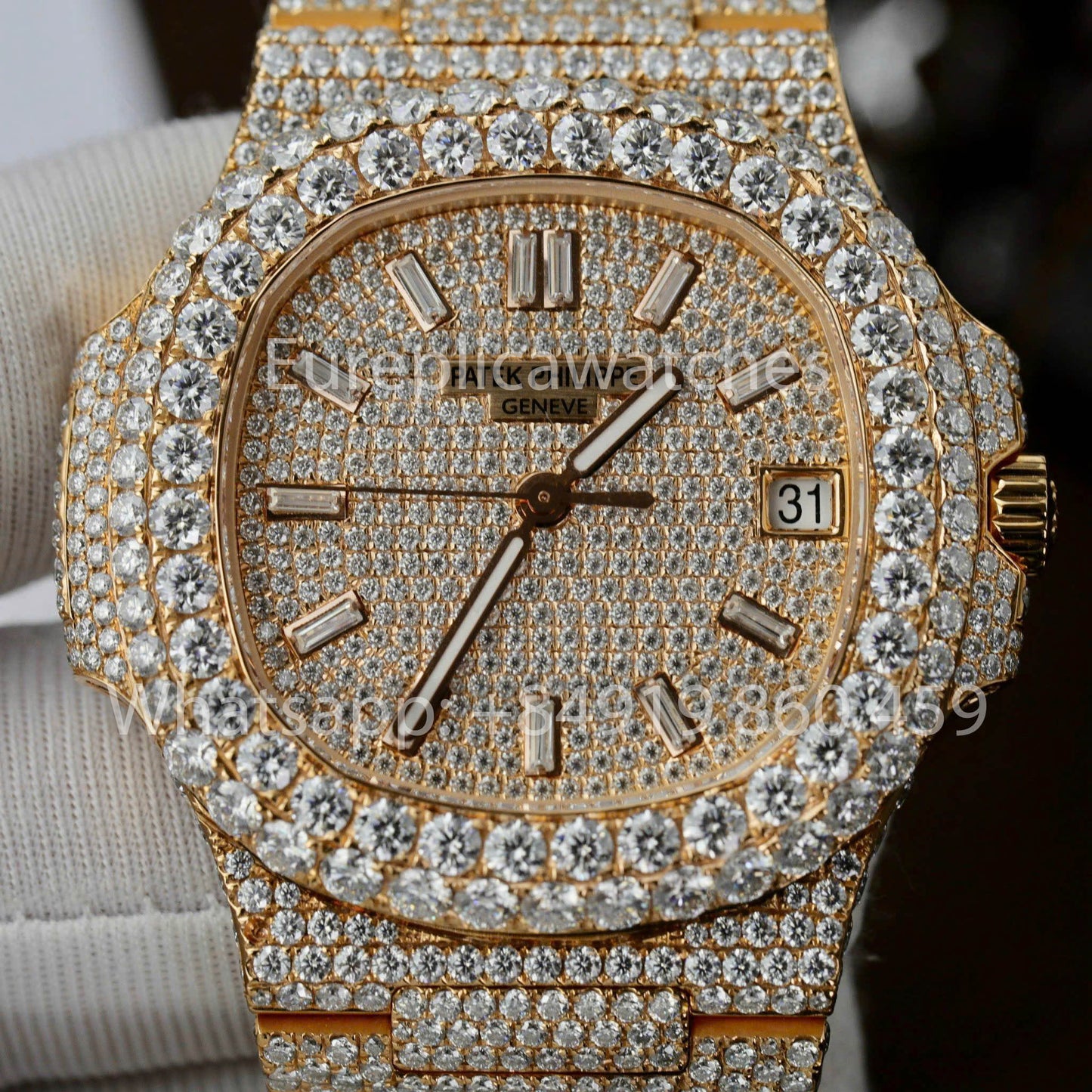 Patek Philippe Nautilus 5711 Full Iced Out - 1:1 Best Clone Moissanite quadrante