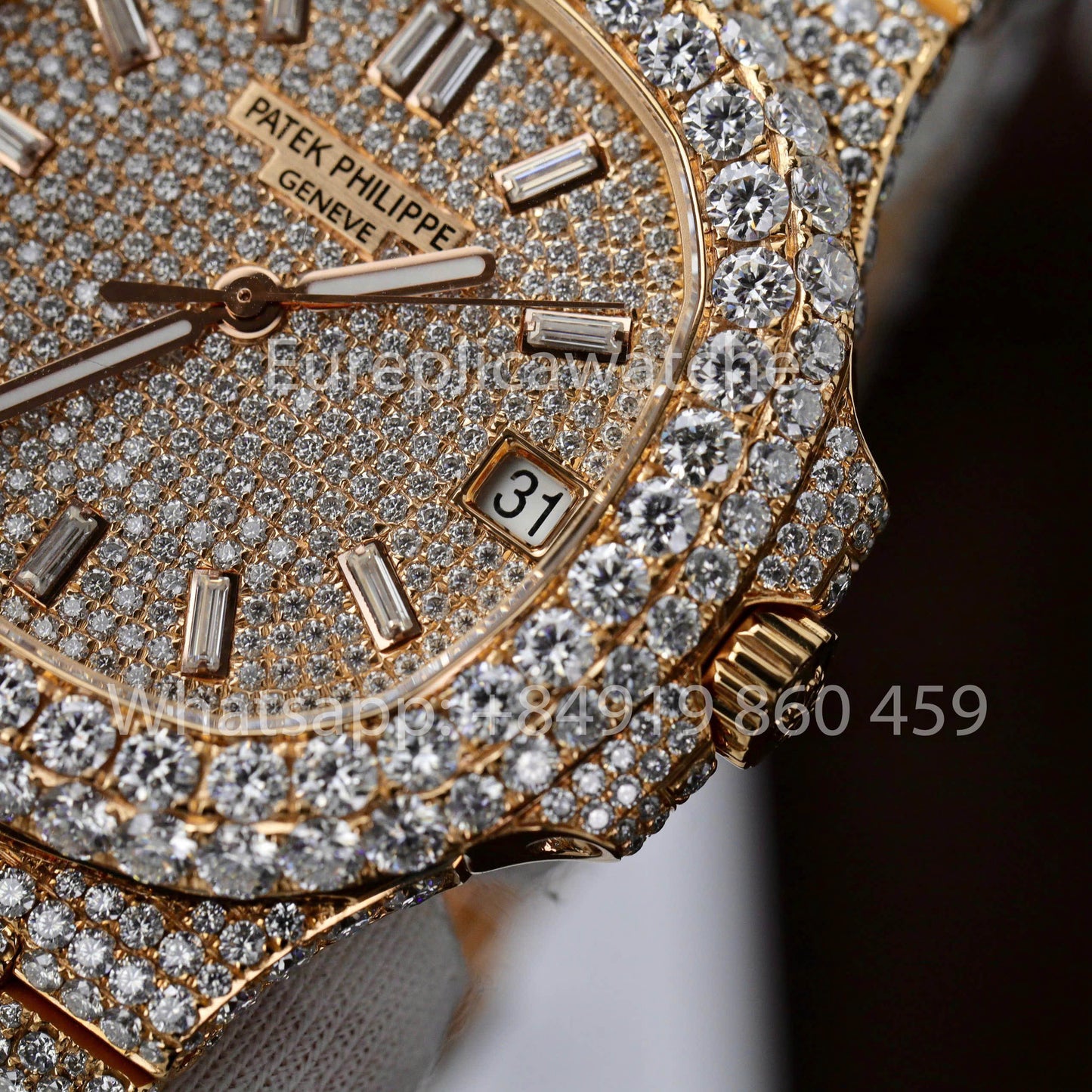 Patek Philippe Nautilus 5711 Full Iced Out - 1:1 Best Clone Moissanite quadrante