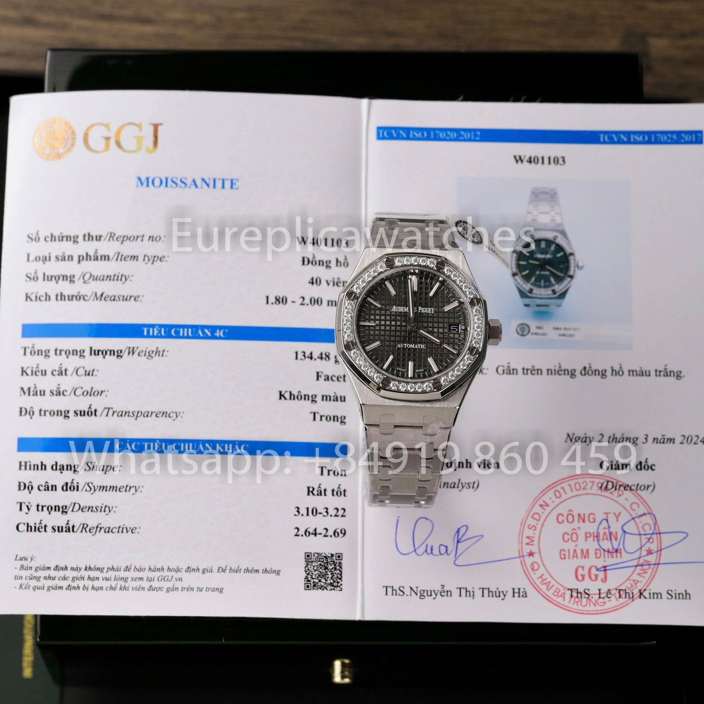 Audemars Piguet 15451ST.ZZ.1256ST.01 Custom Watch 1:1 Best Clone Moissanite lunetta