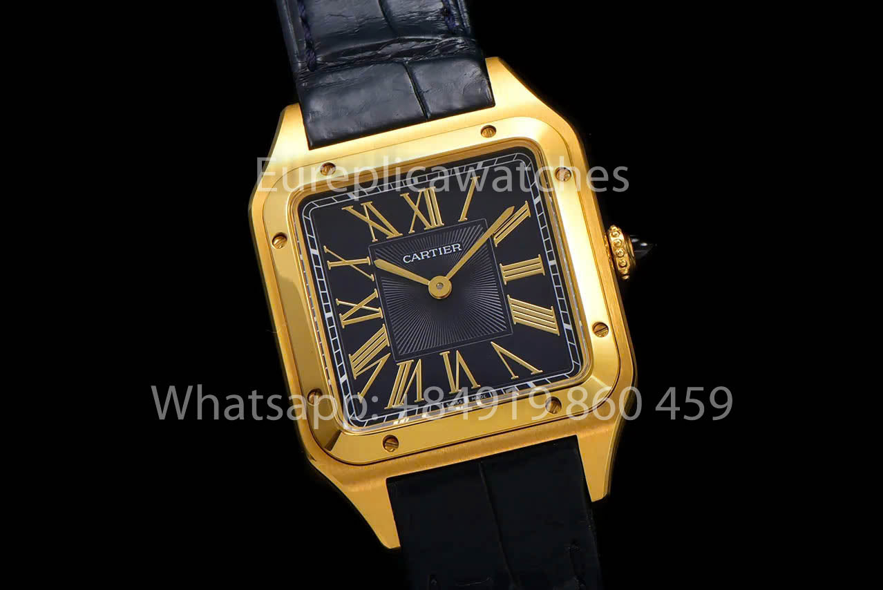 Cartier Santos-Dumont WGSA0077 1:1 Best Clone F1 Fabbrica Yellow Oro quadrante blu