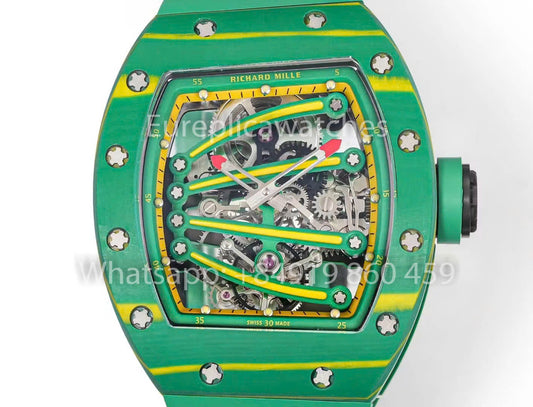 RICHARD MILLE  RM59-01 RM5901 NTPT Carbon Case 1:1 Best Clone RM Fabbrica Green Lizard