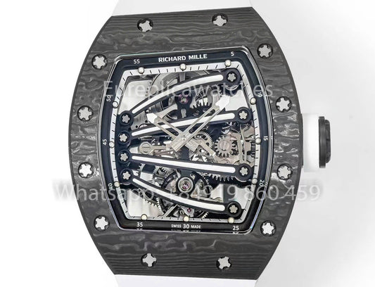 RICHARD MILLE  RM59-01 RM5901 NTPT Carbon Case 1:1 Best Clone RM Fabbrica White cinturino
