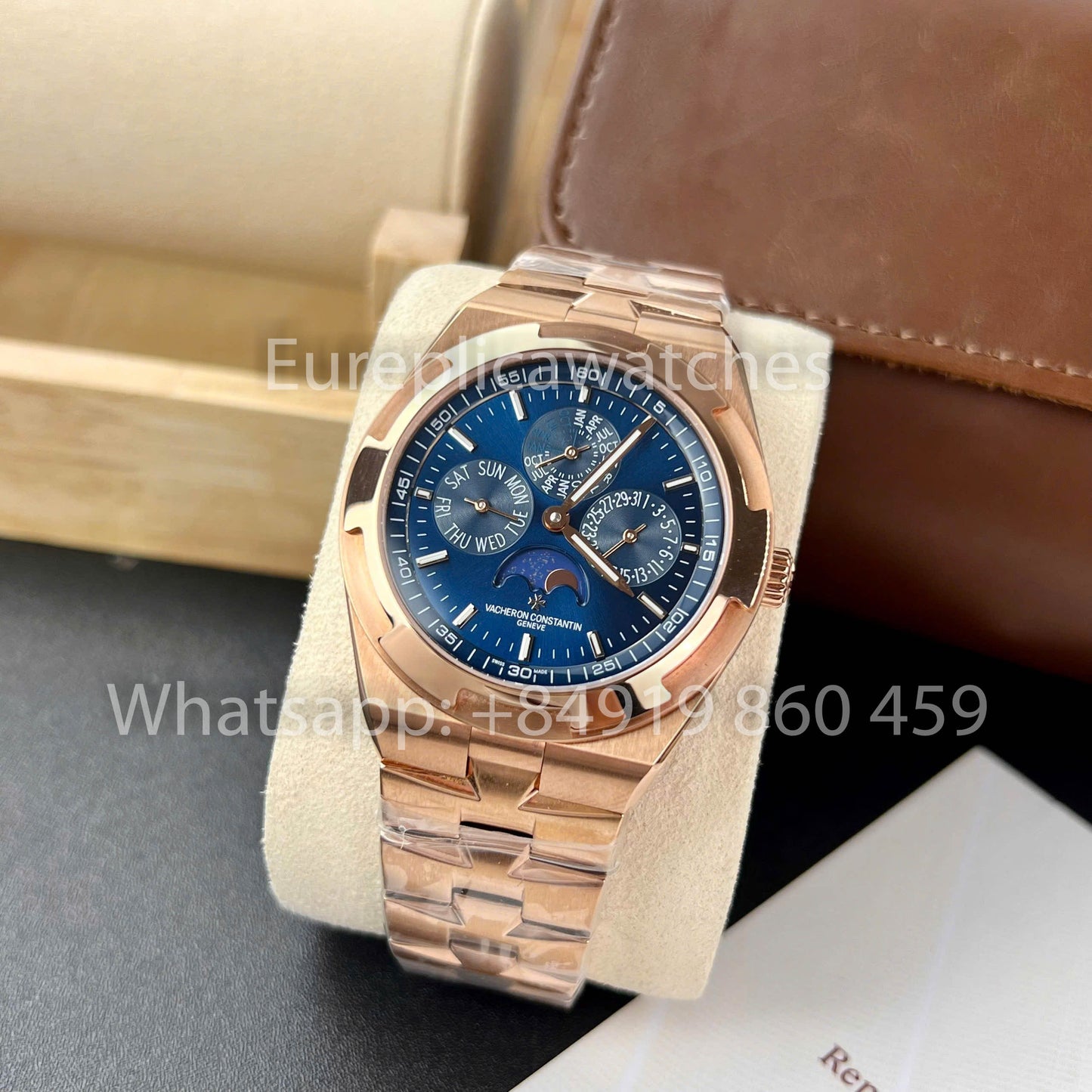 Vacheron Constantin Overseas 4300V/120R-B509 1:1 Best Clone 8F Fabbrica quadrante blu Rosa Oro