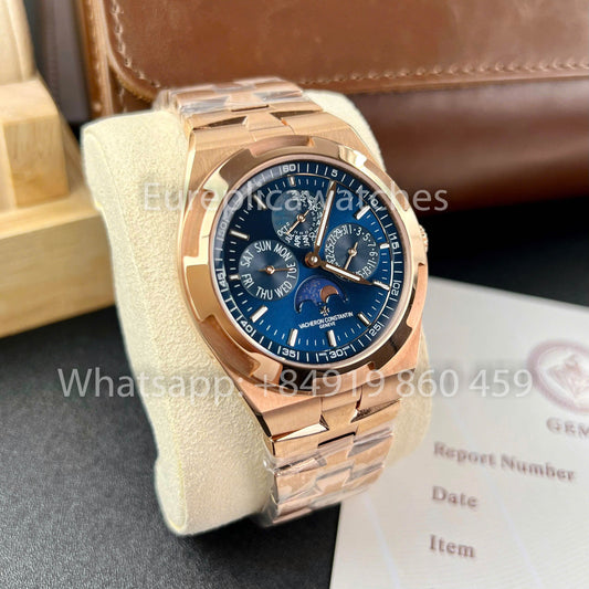 Vacheron Constantin Overseas 4300V/120R-B509 1:1 Best Clone 8F Fabbrica quadrante blu Rosa Oro