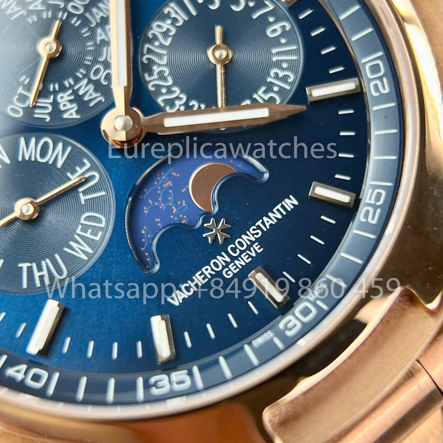 Vacheron Constantin Overseas 4300V/120R-B509 1:1 Best Clone 8F Fabbrica quadrante blu Rosa Oro