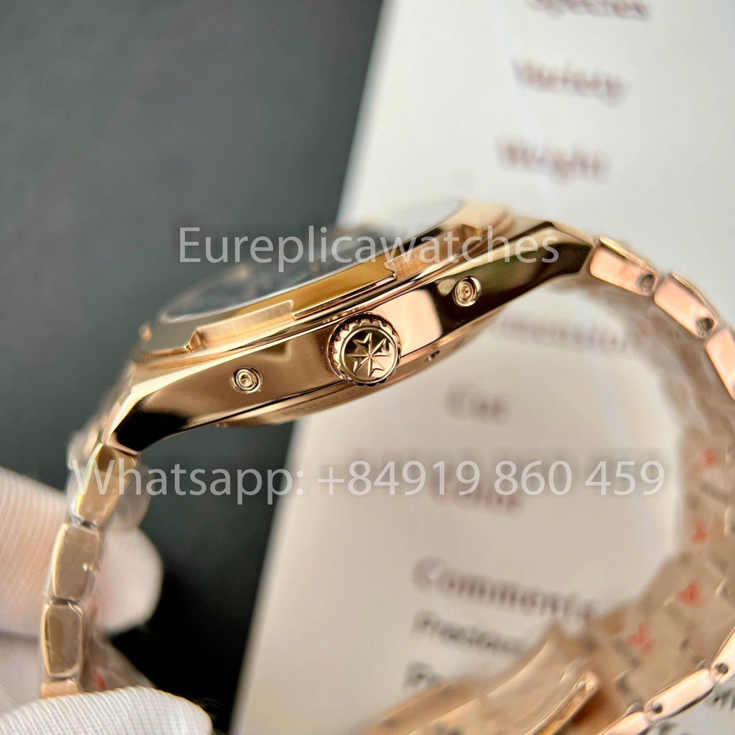 Vacheron Constantin Overseas 4300V/120R-B509 1:1 Best Clone 8F Fabbrica quadrante blu Rosa Oro