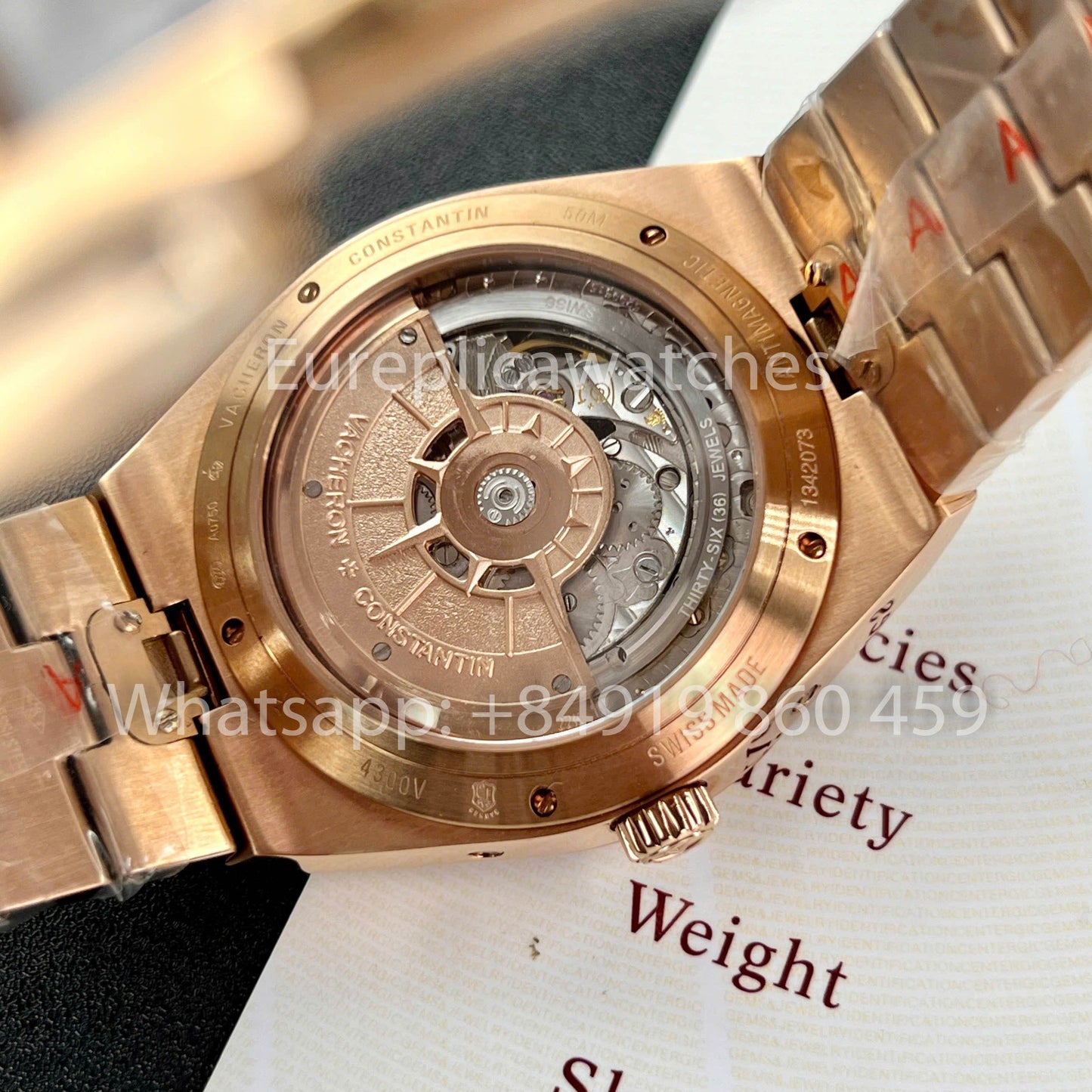 Vacheron Constantin Overseas 4300V/120R-B509 1:1 Best Clone 8F Fabbrica quadrante blu Rosa Oro