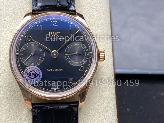 IWC Portuguese IW501707 APS Fabbrica 1:1 Best Clone Watch quadrante nero Pelle cinturino