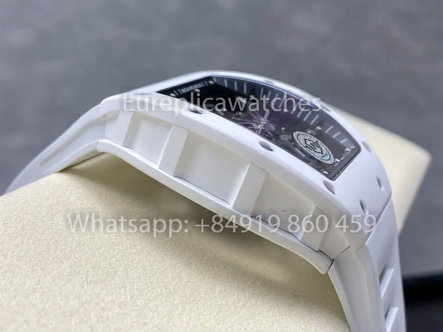 RICHARD MILLE RM055 Bianco ceramica Cassa 1:1 Best Clone APS Fabbrica Bianco cinturino