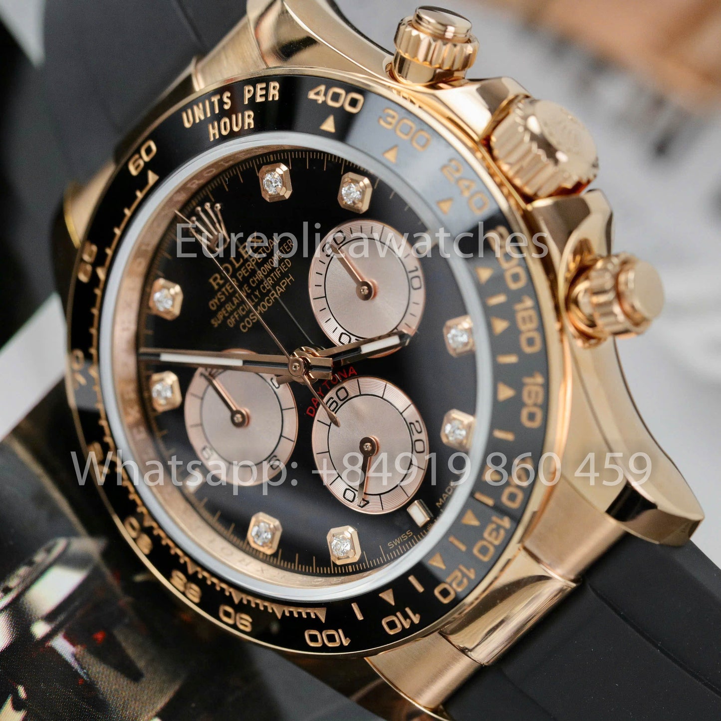 Rolex Cosmograph Daytona m126515LN Custom Watch 1:1 Best Clone VS Fabbrica 18k Rosa Oro plated