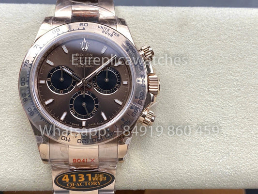 Rolex Cosmograph Daytona M126505-0005 QF Fabbrica versione migliore 1:1 Chocolate dial Rose gold