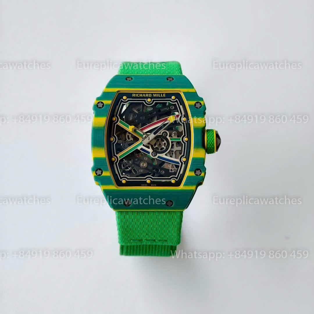 Replica Richard Mille RM67?02 Wayde van Niekerk VAF Factory miglior versione 1:1 carbonio NTPT verde