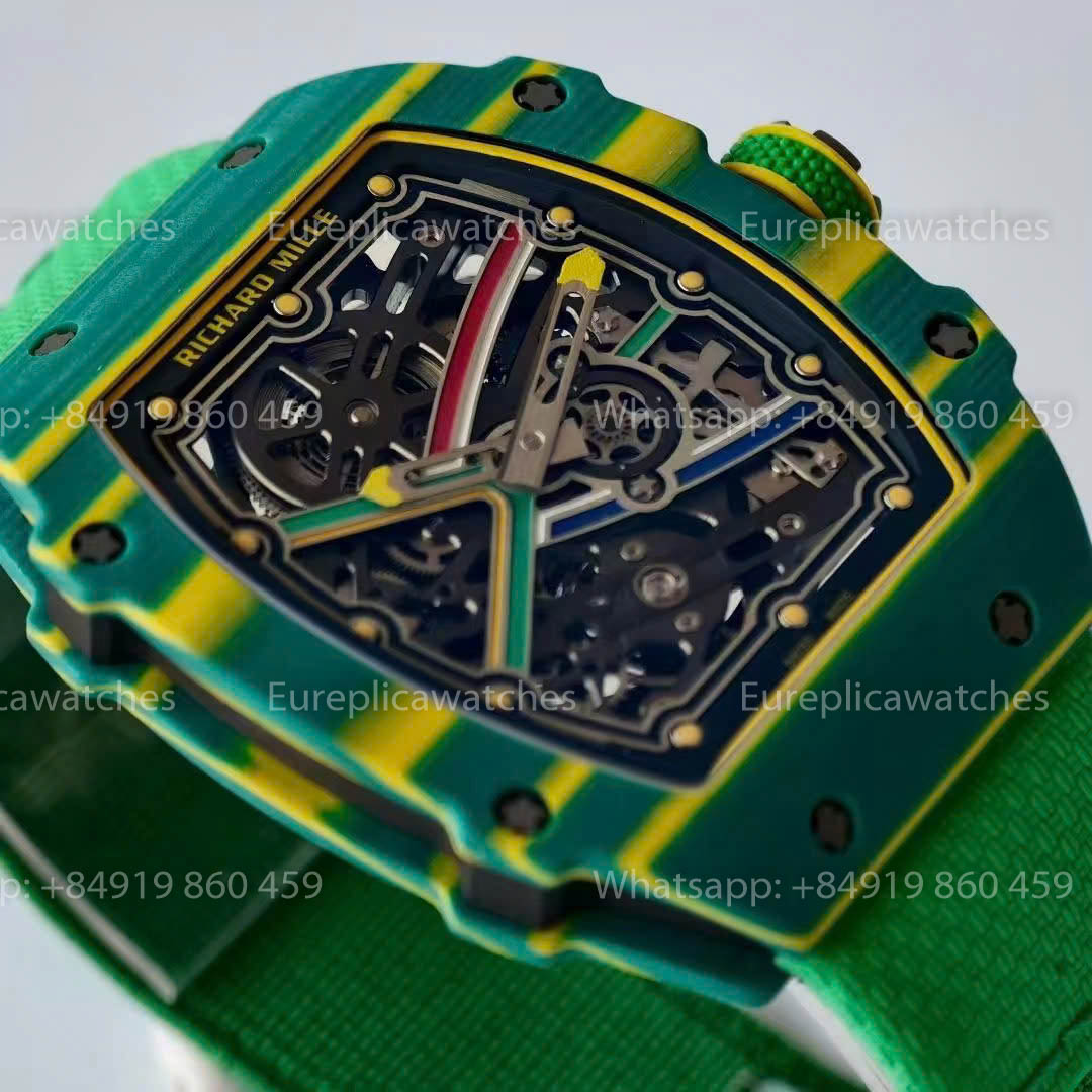 Replica Richard Mille RM67?02 Wayde van Niekerk VAF Factory miglior versione 1:1 carbonio NTPT verde