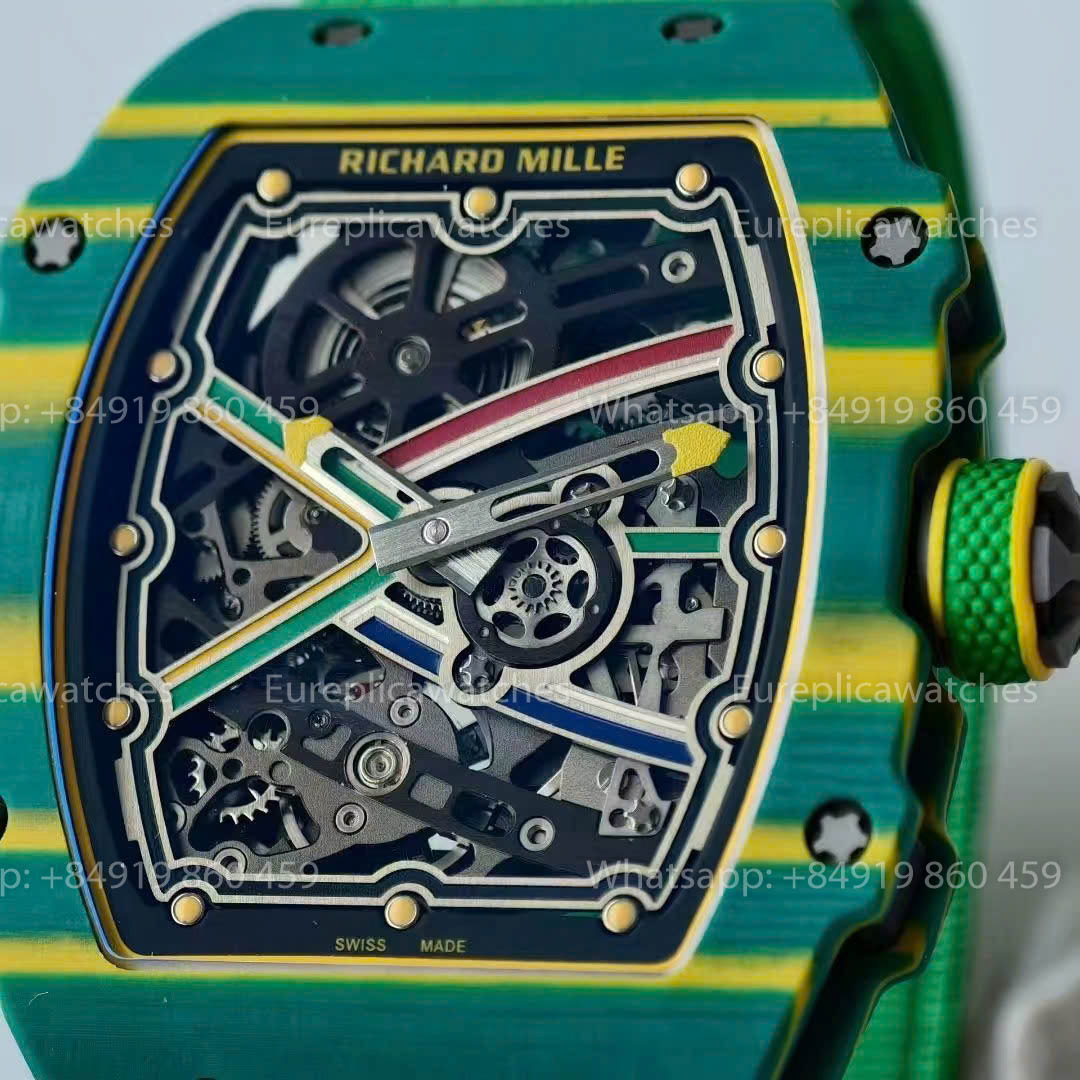 Replica Richard Mille RM67?02 Wayde van Niekerk VAF Factory miglior versione 1:1 carbonio NTPT verde