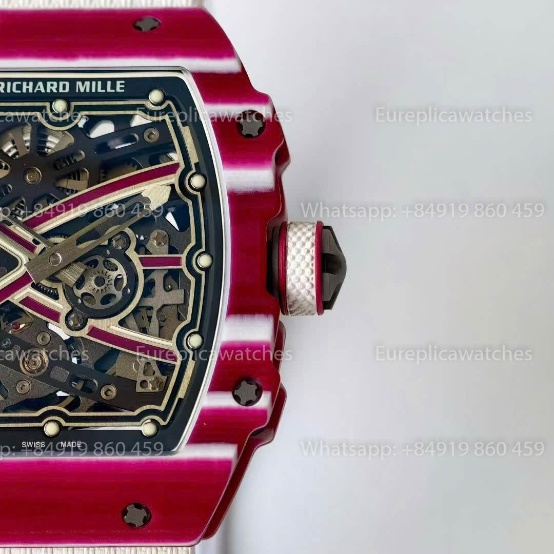 Replica Richard Mille RM67-02 cassa in carbonio rosso VAF Factory miglior versione 1:1 con cinturino bianco